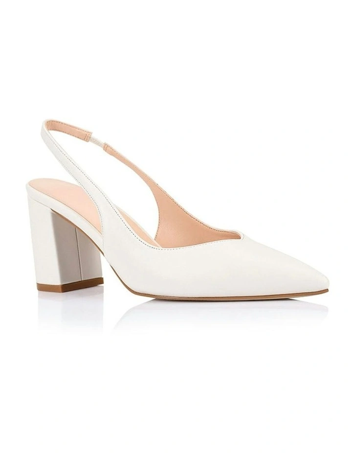 Elisha Slingback Block Heels in Chalk White image 2