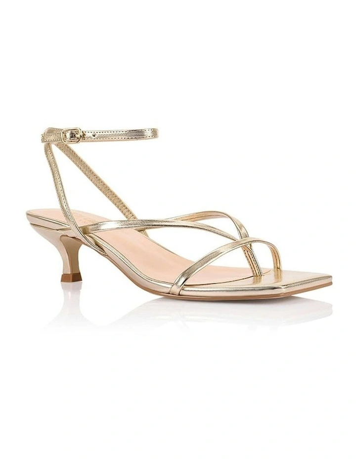 Maeve Kitten Heel Sandals in Champagne Gold image 2