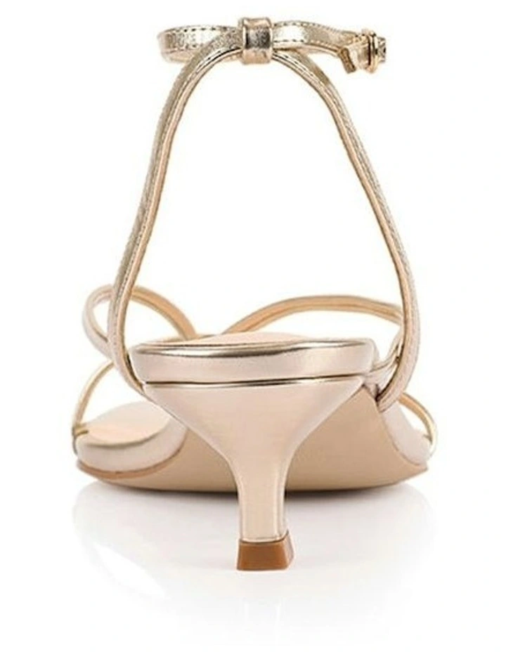 Maeve Kitten Heel Sandals in Champagne Gold image 3