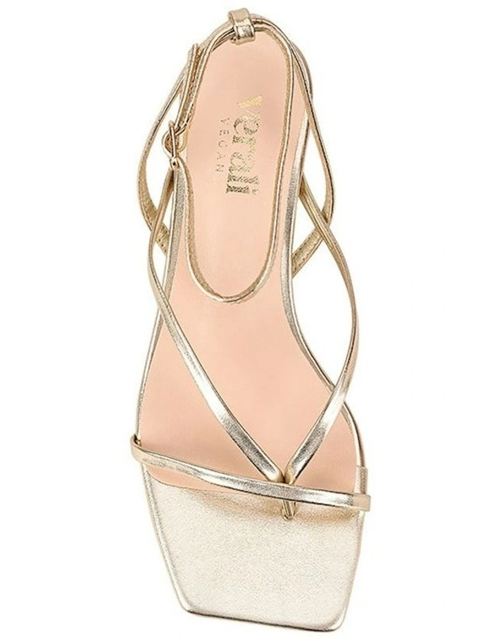 Maeve Kitten Heel Sandals in Champagne Gold image 4