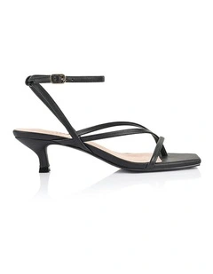 Maeve Kitten Heel Sandals in Black