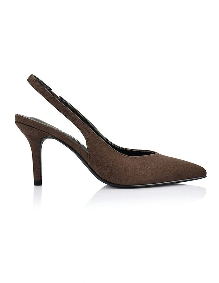 Lemur Slingback Stilettos in Chocolate Brown Micro image 1