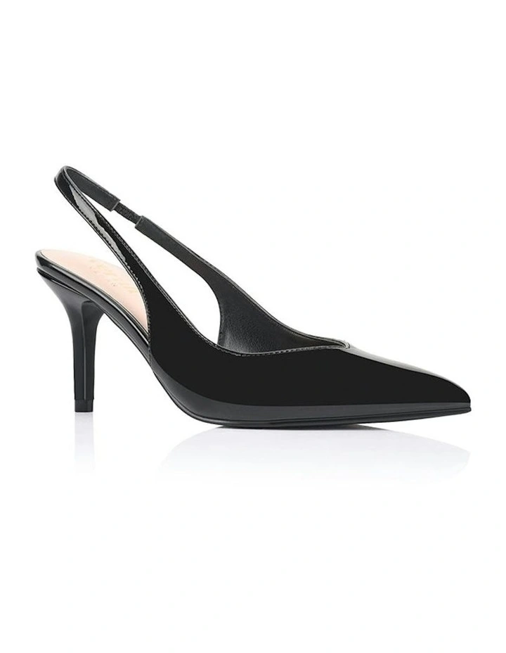 Lemur Slingback Stilettos in Black Patent image 2