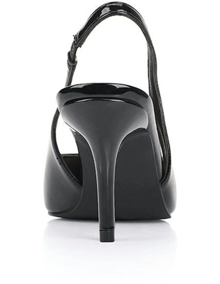Lemur Slingback Stilettos in Black Patent image 3