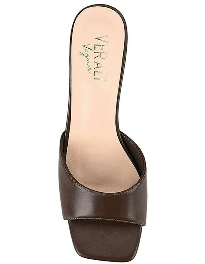 Tabitha Heeled Mules in Chocolate Brown image 4