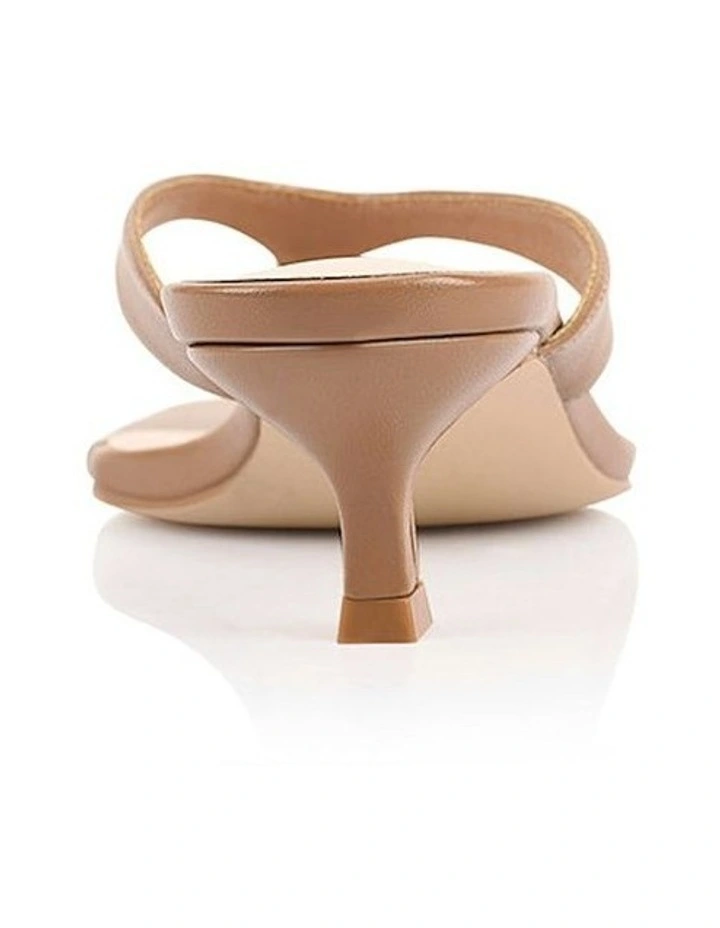 Martha Kitten Heel Thongs in Dark Camel Tan image 3