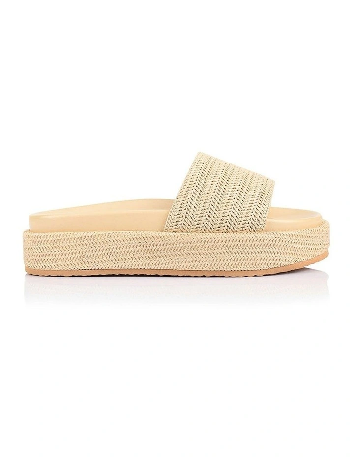 Romy Flatform Slides in Raffia image 1