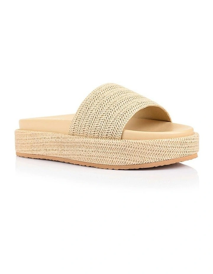 Romy Flatform Slides in Raffia image 2