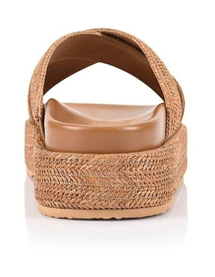 Roman Platform Slides in Tan Raffia image 3