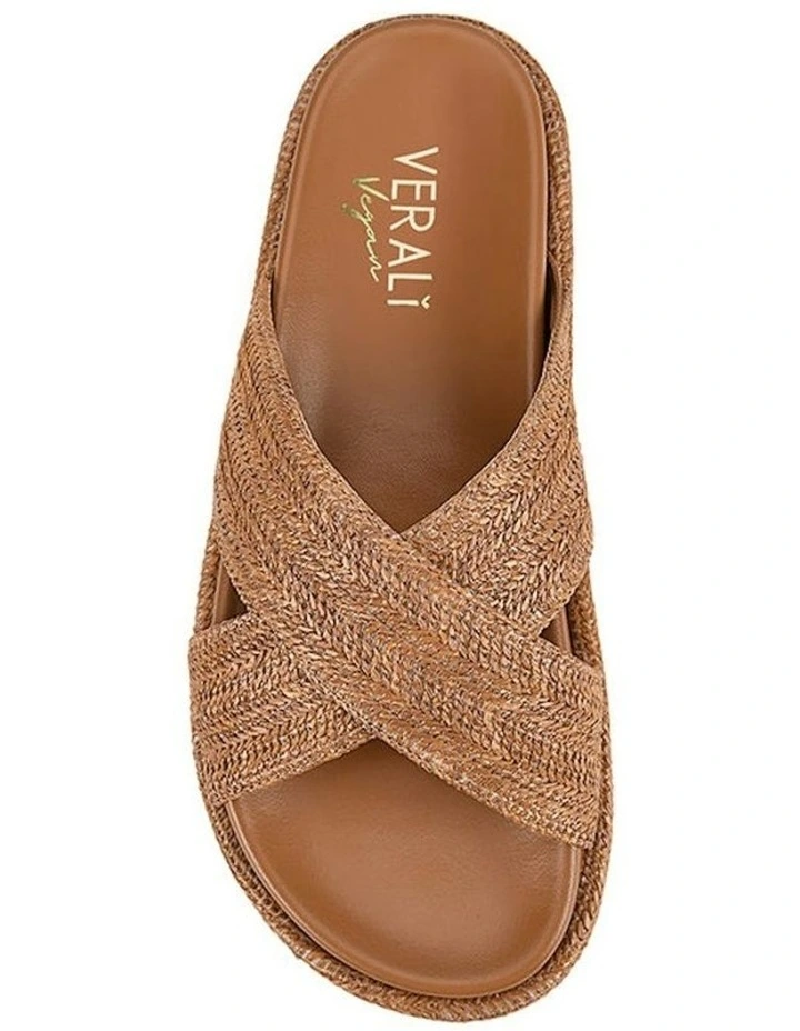 Roman Platform Slides in Tan Raffia image 4