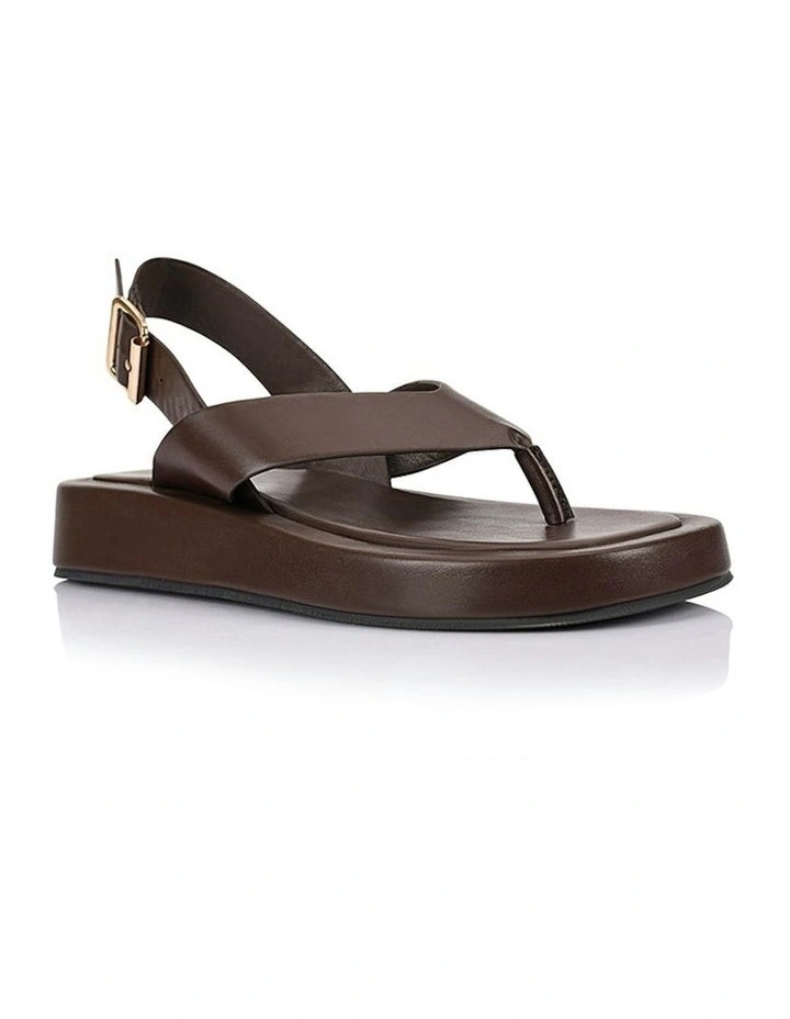 Bono Platform Sandals in Chocolate Brown image 2