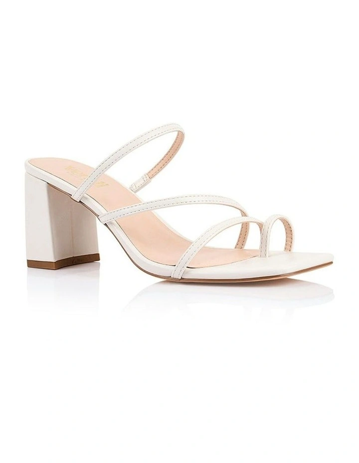 Nature Block Heel Mules in Chalk White image 2