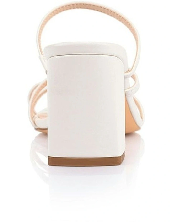 Nature Block Heel Mules in Chalk White image 3