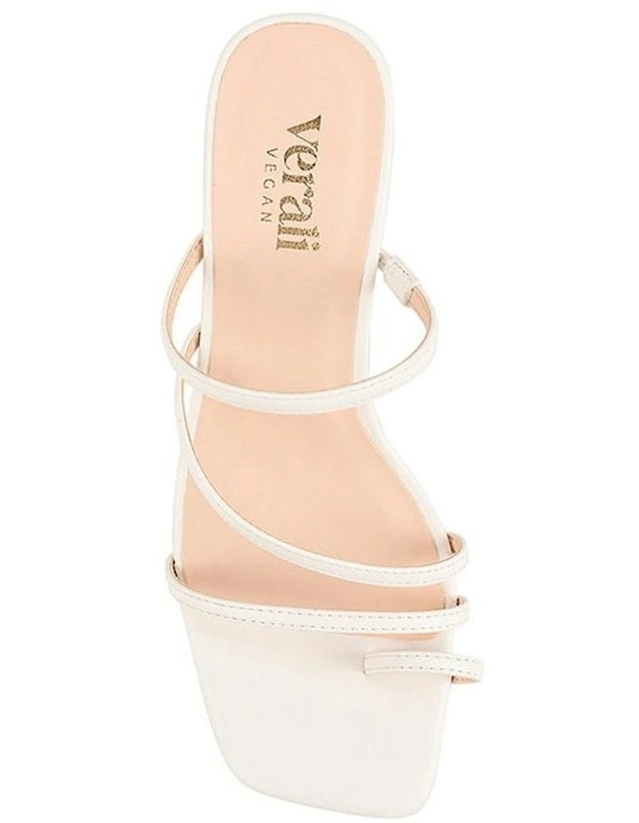 Nature Block Heel Mules in Chalk White image 4