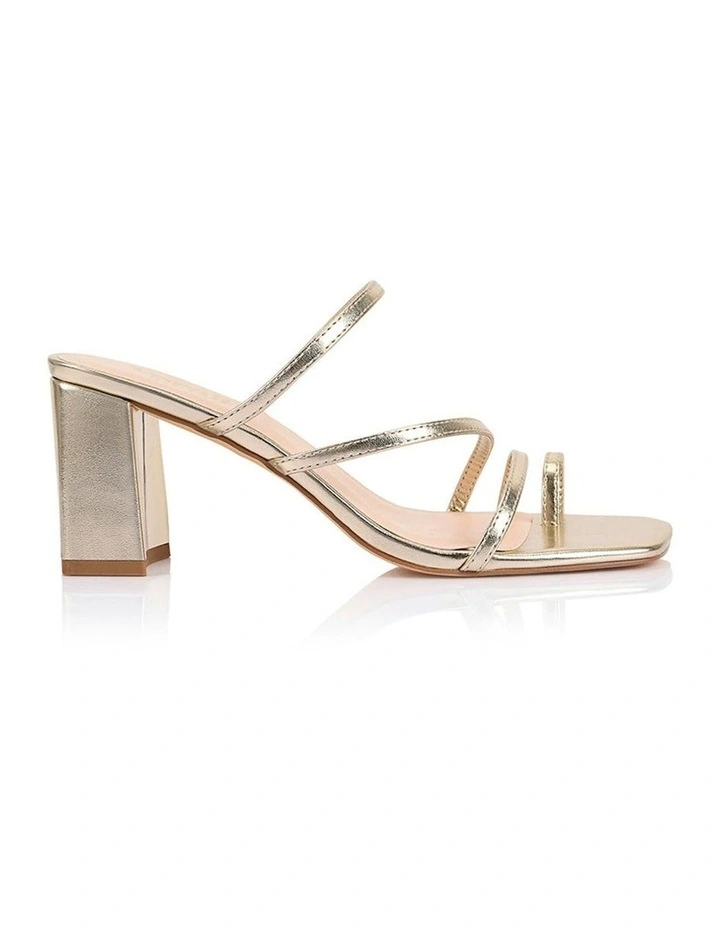 Nature Block Heel Mules in Champagne Gold image 1