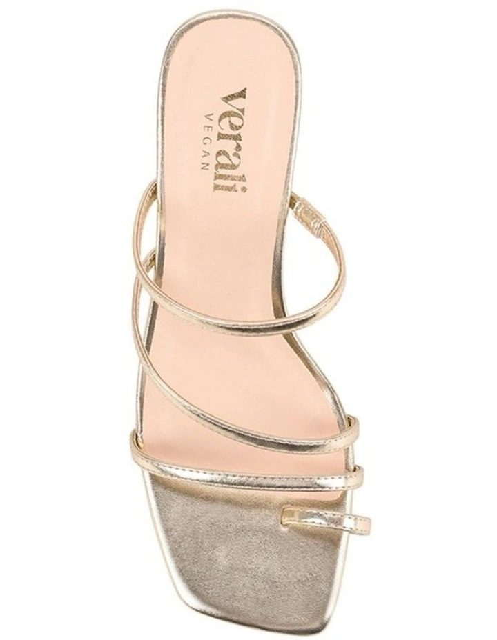 Nature Block Heel Mules in Champagne Gold image 4