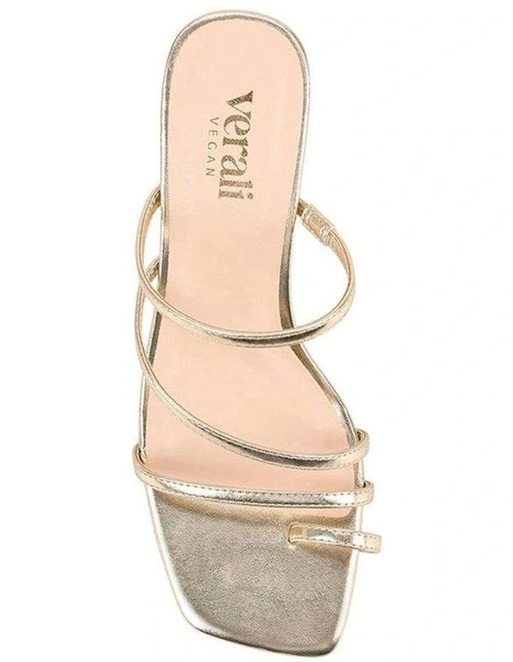 Nature Block Heel Mules in Champagne Gold image 4