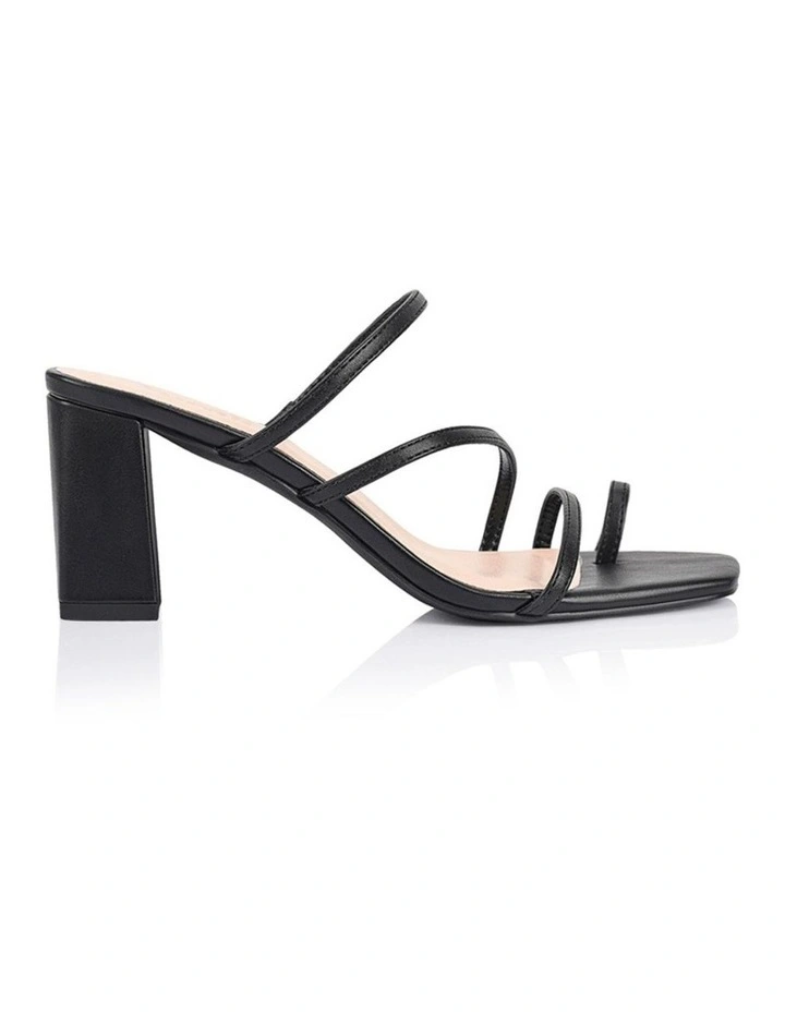 Nature Block Heel Mules in Black image 1