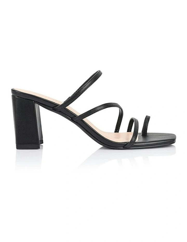 Nature Block Heel Mules in Black image 1