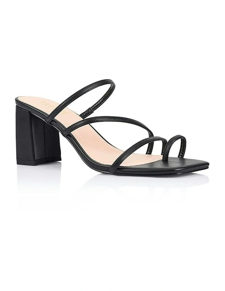 Nature Block Heel Mules in Black image 2