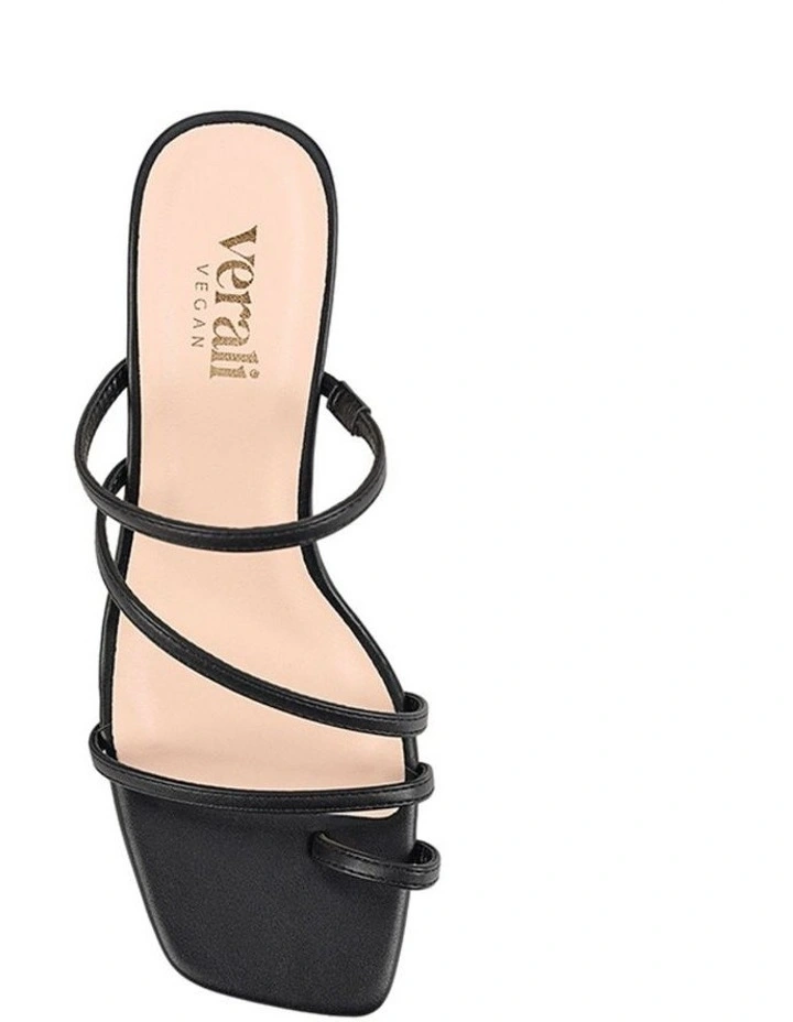 Nature Block Heel Mules in Black image 4