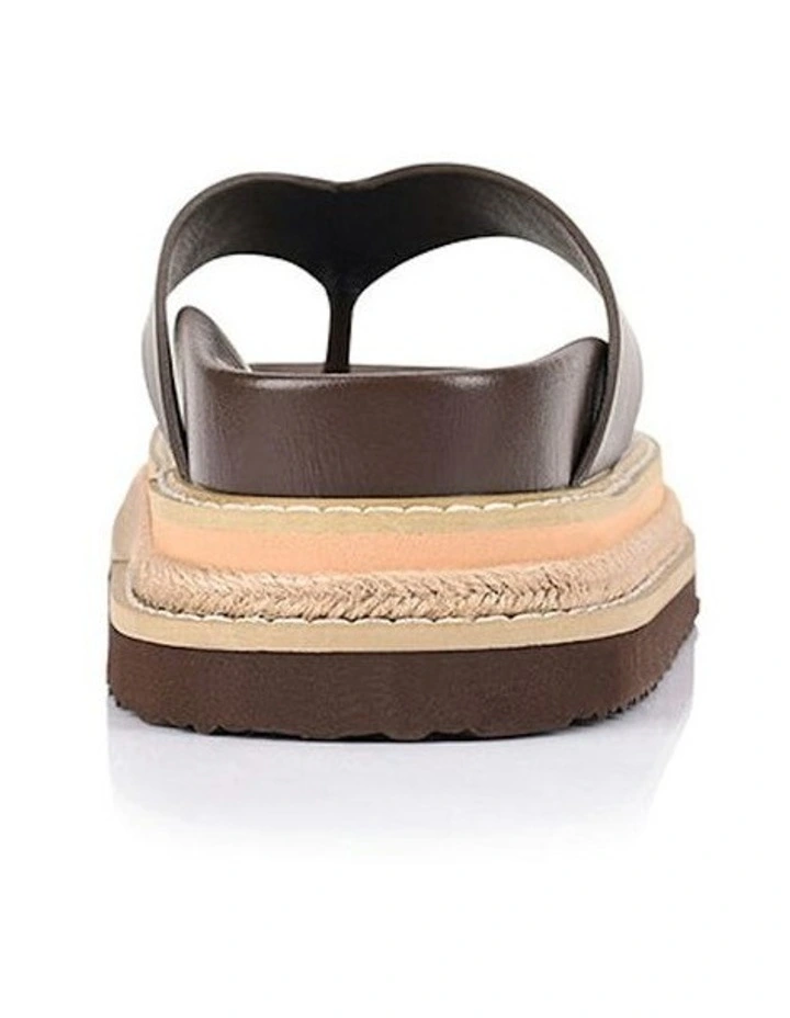 Theo Platform Thongs in Chocolate Brown image 4