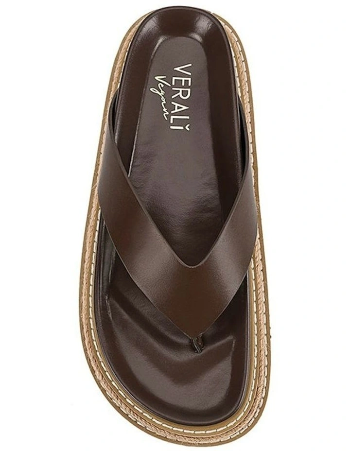 Theo Platform Thongs in Chocolate Brown image 4