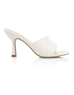 Petracca Heeled Mules in Chalk White