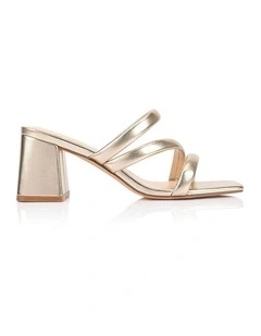 Stallone Block Heel Mules in Gold