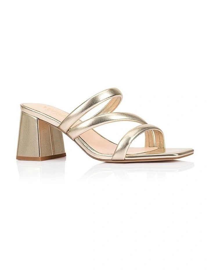 Stallone Block Heel Mules in Gold image 2