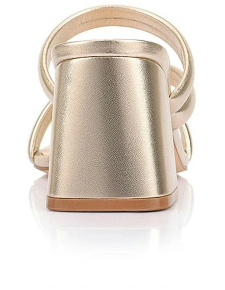 Stallone Block Heel Mules in Gold image 3