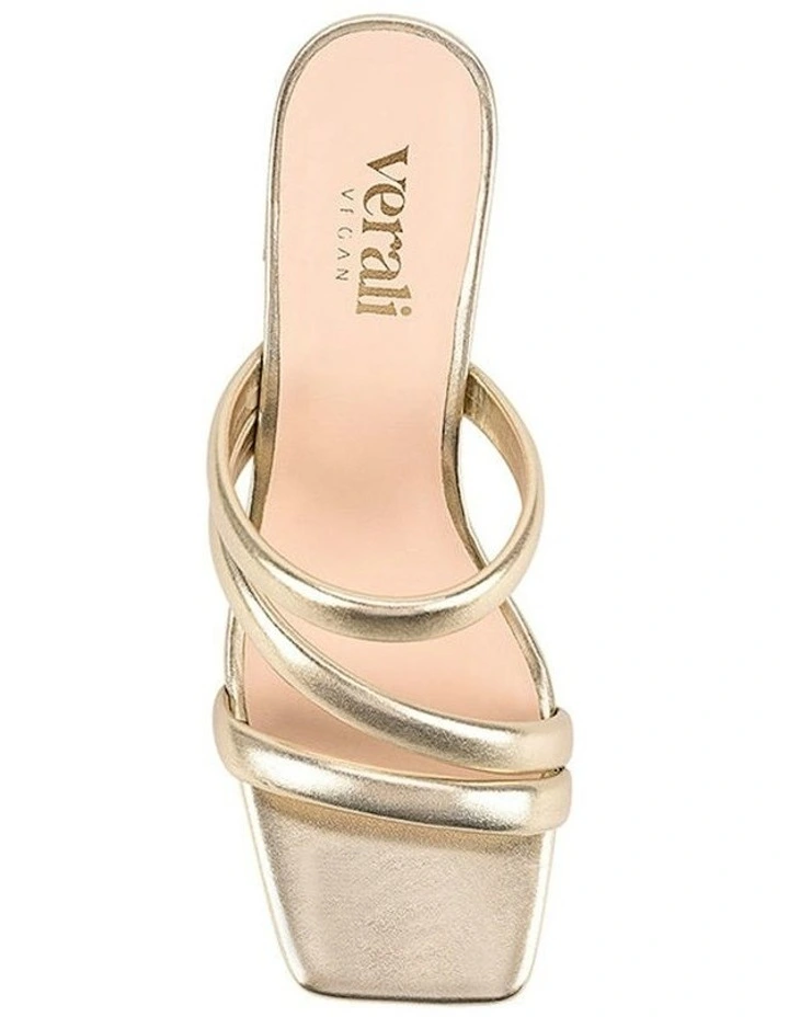Stallone Block Heel Mules in Gold image 4