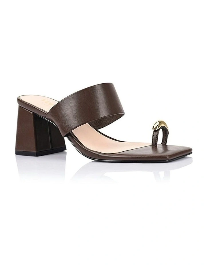 Stassie Block Heel Mules in Chocolate image 2