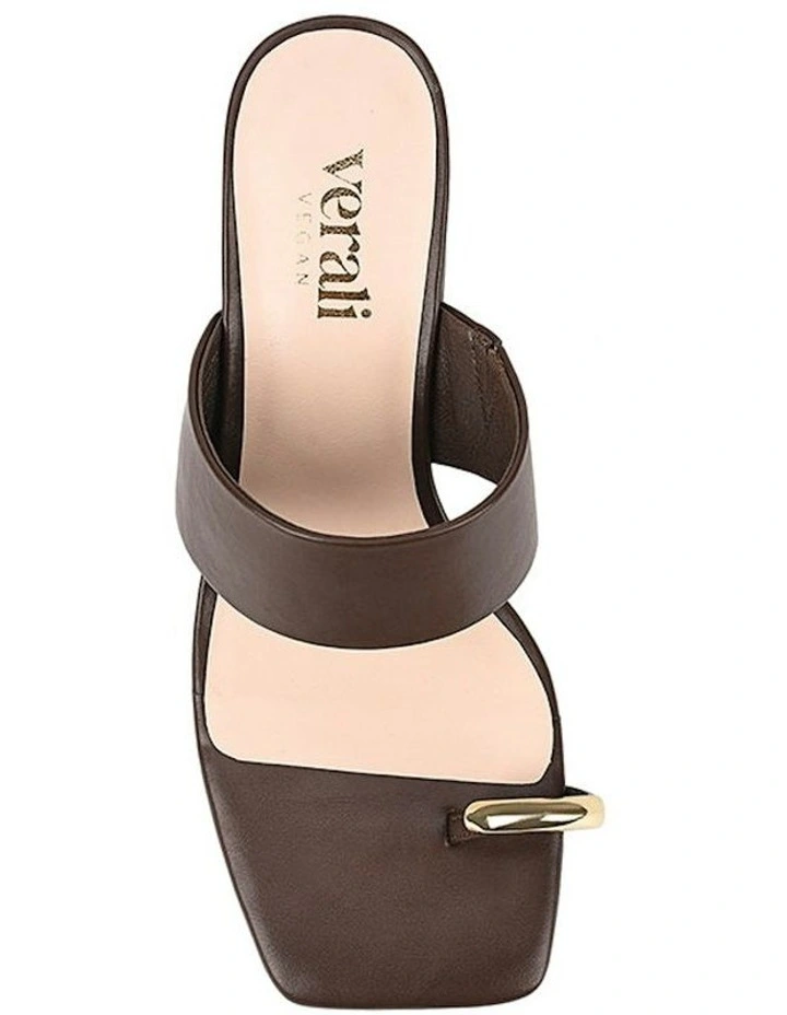 Stassie Block Heel Mules in Chocolate image 4