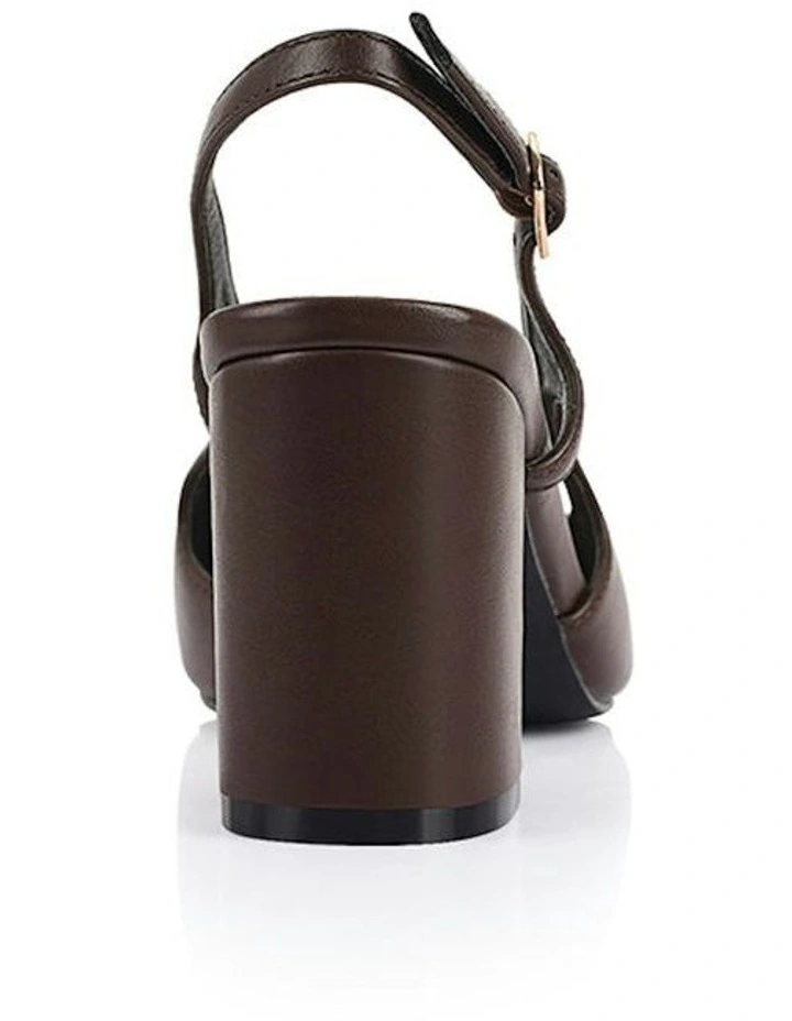 Elton Slingback Block Heels Shoe in Chocolate image 3