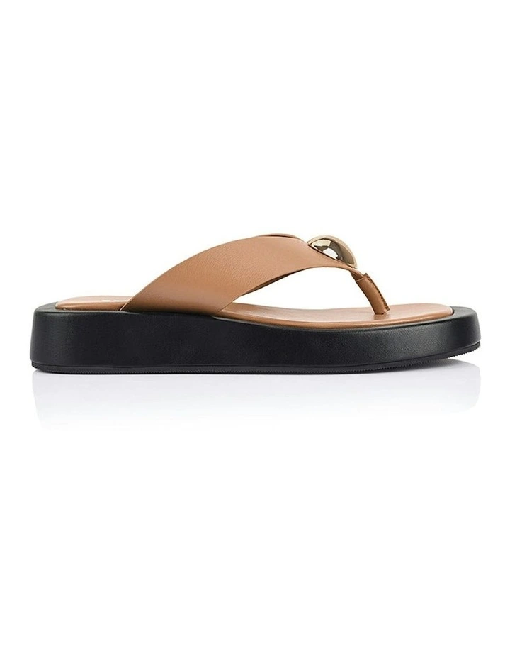 Bosley Platform Thongs in Camel image 1