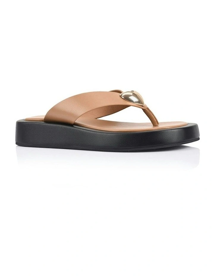 Bosley Platform Thongs in Camel image 2