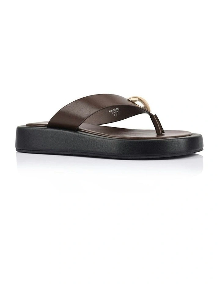 Bosley Platform Thongs in Chocolate image 2