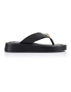 Bosley Platform Thongs in Black