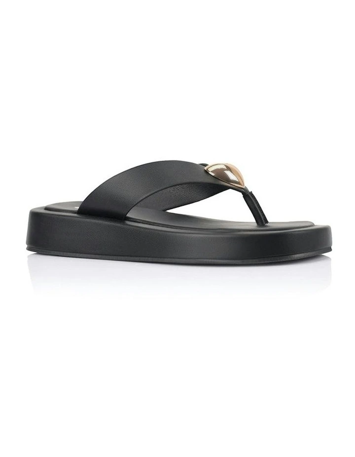 Bosley Platform Thongs in Black image 5