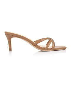 Tarzan Heeled Mules in Dark Camel Tan
