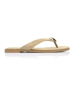 Sara Casual Thongs in Taupe Micro