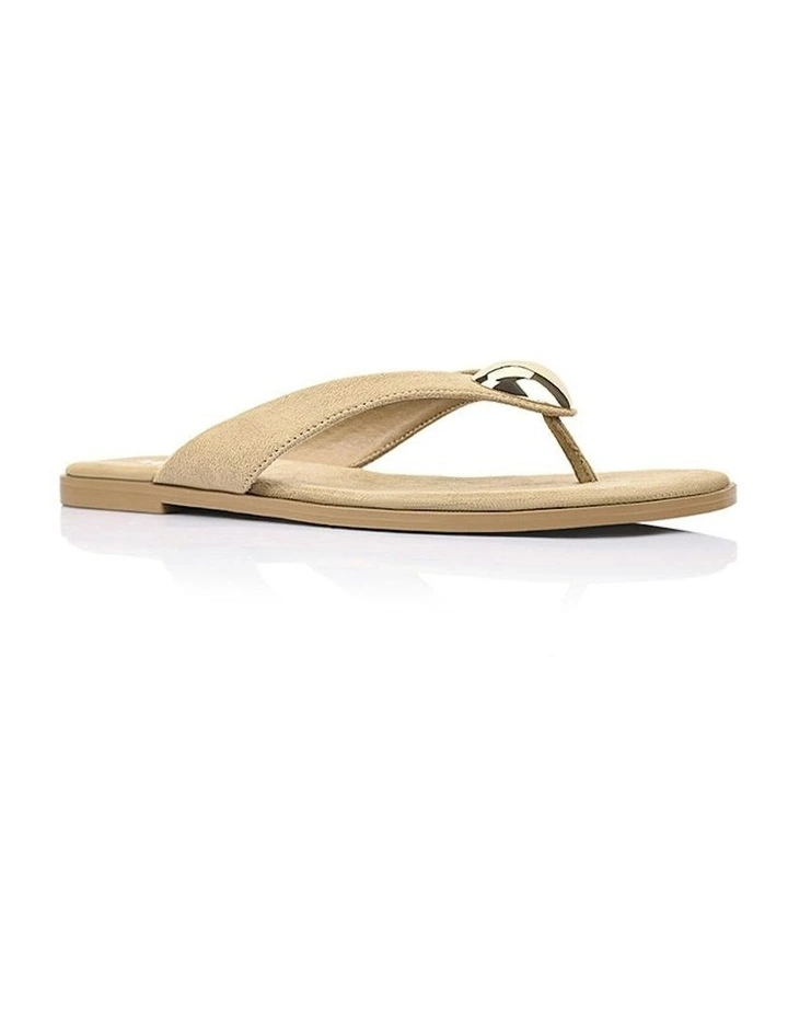 Sara Casual Thongs in Taupe Micro image 2