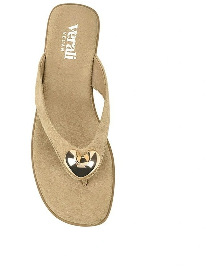 Sara Casual Thongs in Taupe Micro image 4