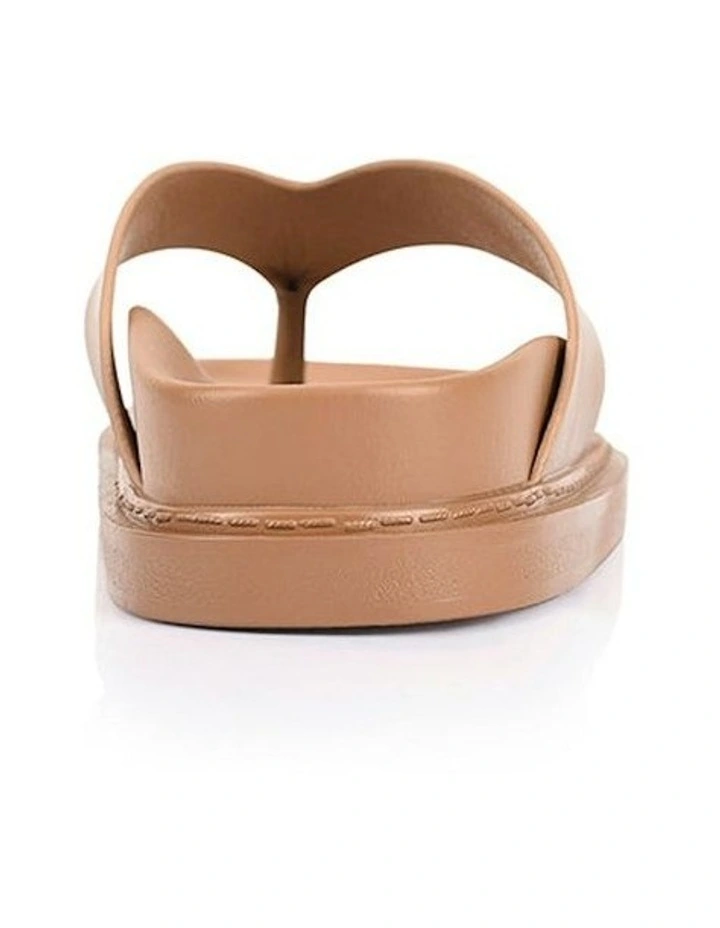 Bridget Footbed Slides in Dark Camel Tan image 3