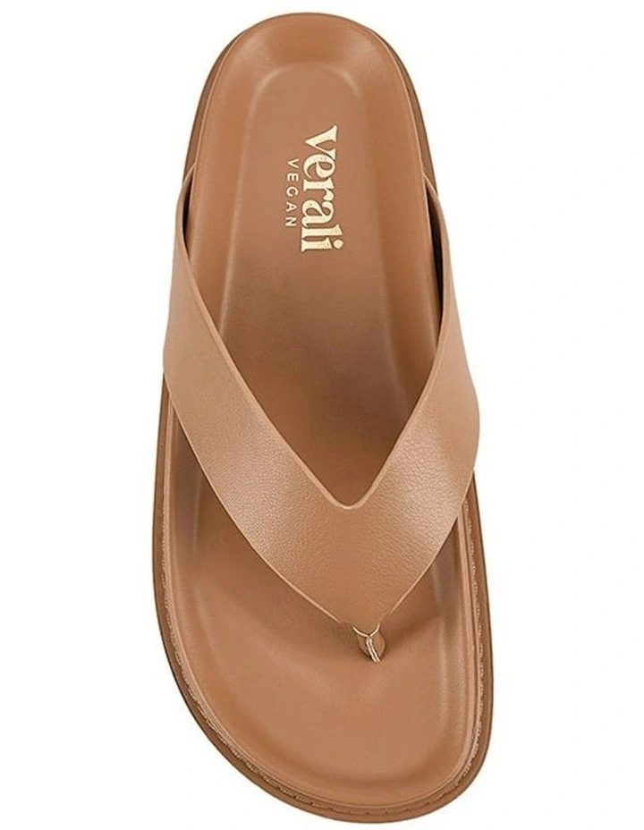 Bridget Footbed Slides in Dark Camel Tan image 4