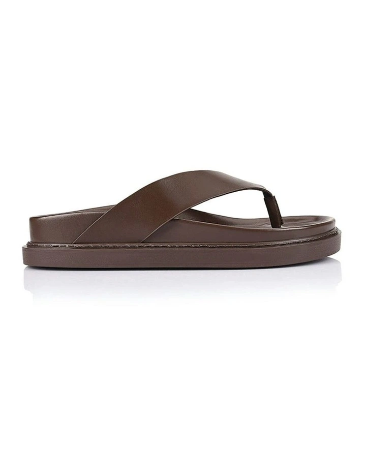 Bridget Footbed Slides in Chocolate Brown image 1