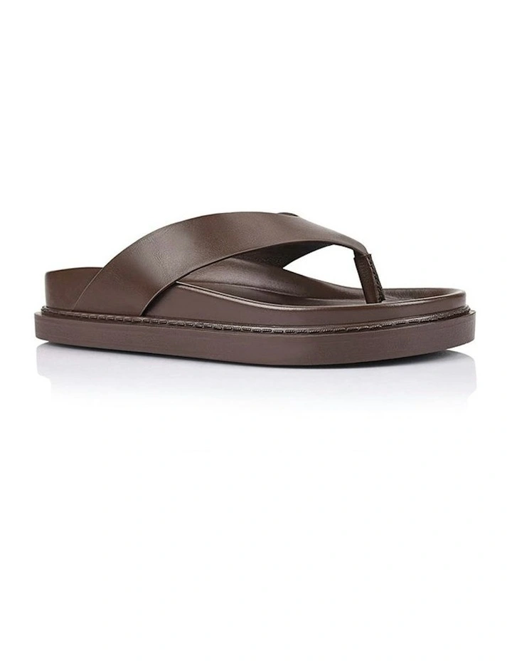 Bridget Footbed Slides in Chocolate Brown image 2