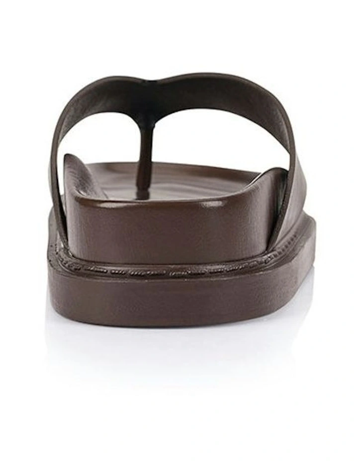Bridget Footbed Slides in Chocolate Brown image 3
