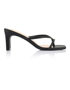 Gia Heeled Thongs in Black